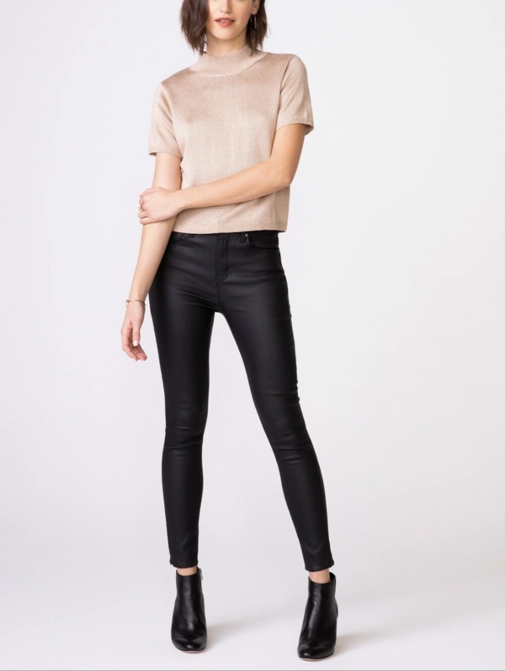 OLIVIA High Rise Skinny in Burnished - Unpublished, Vegan Leather, Size 31